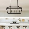 BAOURE 5 Light Black Farmhouse Kitchen Island Lighting Industrial Linear Chandelier for Dining Room - 4 of 4