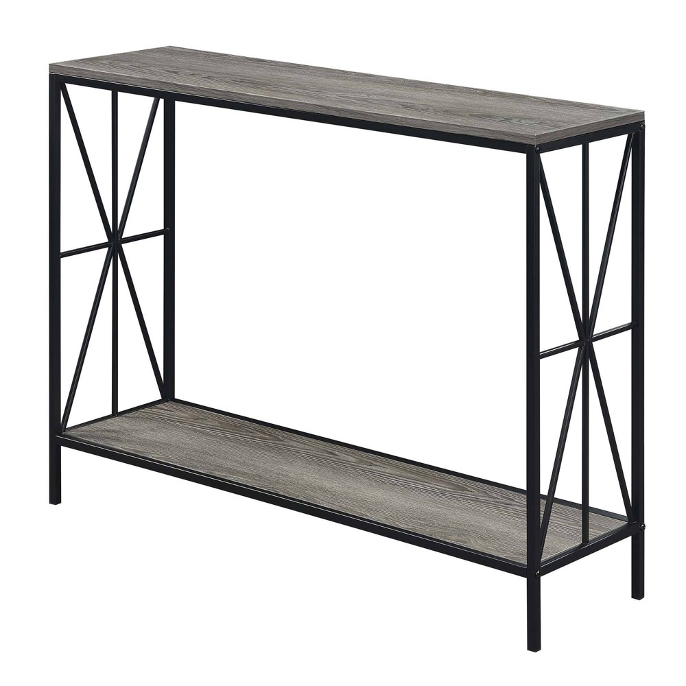 Photos - Coffee Table Tucson Starburst Console Table Weathered Gray/Black - Breighton Home