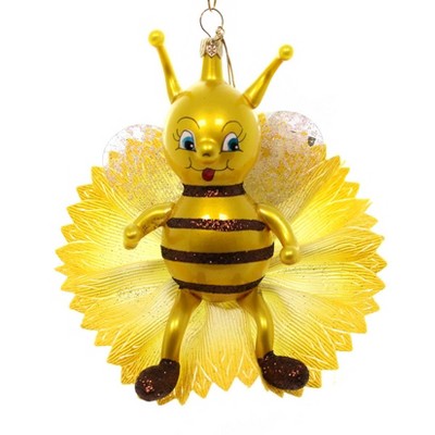 Italian Ornaments 5.0" Bee In The Flower Ornament Spring Italian  -  Tree Ornaments