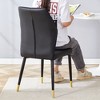 Vynxaria Set of 8 Black PU Dining Chairs with Metal Legs - 4 of 4