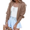 Womens Rib Knit Cardigna Latern Sleeve Open Front Swetaer Cardigan Drop Shoulder Color Block Chunky Cardigans for Women - 4 of 4