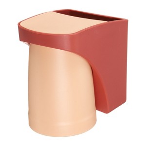 Unique Bargains Durable Plastic Magnetic Two-in-One Design No-Punch Installation Toothbrush Holder - 1 of 4