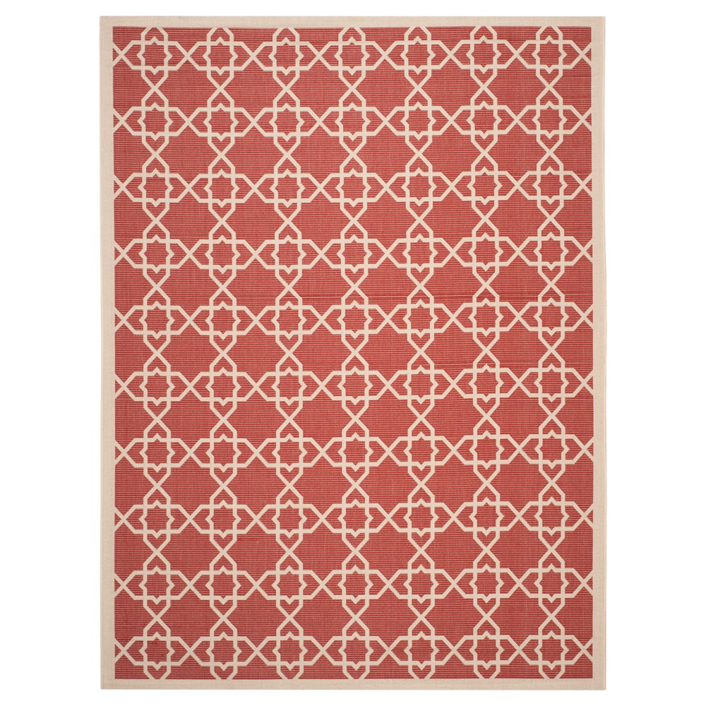 9'X12' Belfast Outdoor Rug Red/Beige - Safavieh