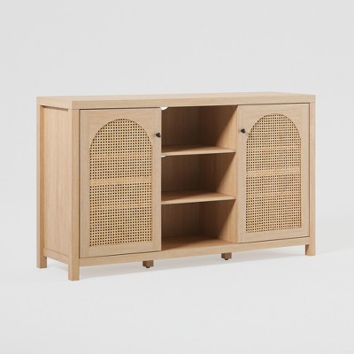 Saracina Home 58" Arched Rattan Door Sideboard