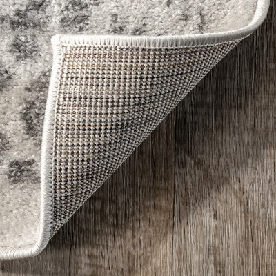 Elegant Gray 2'6" x 10' Synthetic Traditional Runner Rug
