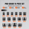 VEVOR Drive Impact Socket Set 3/8"  - 15 Piece Ultra-Short Socket Set Metric 10-24mm - 6 Point Cr-Mo Alloy Steel for Auto Repair,BLACK - 4 of 4