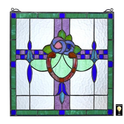 Design Toscano Nightshade Arts and Crafts Tiffany-Style Stained Glass Window