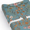 Sweet Jojo Designs Girl Changing Pad Sheet Boho Floral Wildflower Blue Orange and Pink - 4 of 4