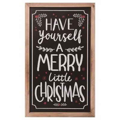 Transpac Wood Black Christmas Holly Jolly Wall Accent