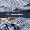 Queen Size 100 Cotton Quilt Set, Reversible Plaid Bedspread, Lightweight for All Seasons, Blue, 3PCs - 4 of 4