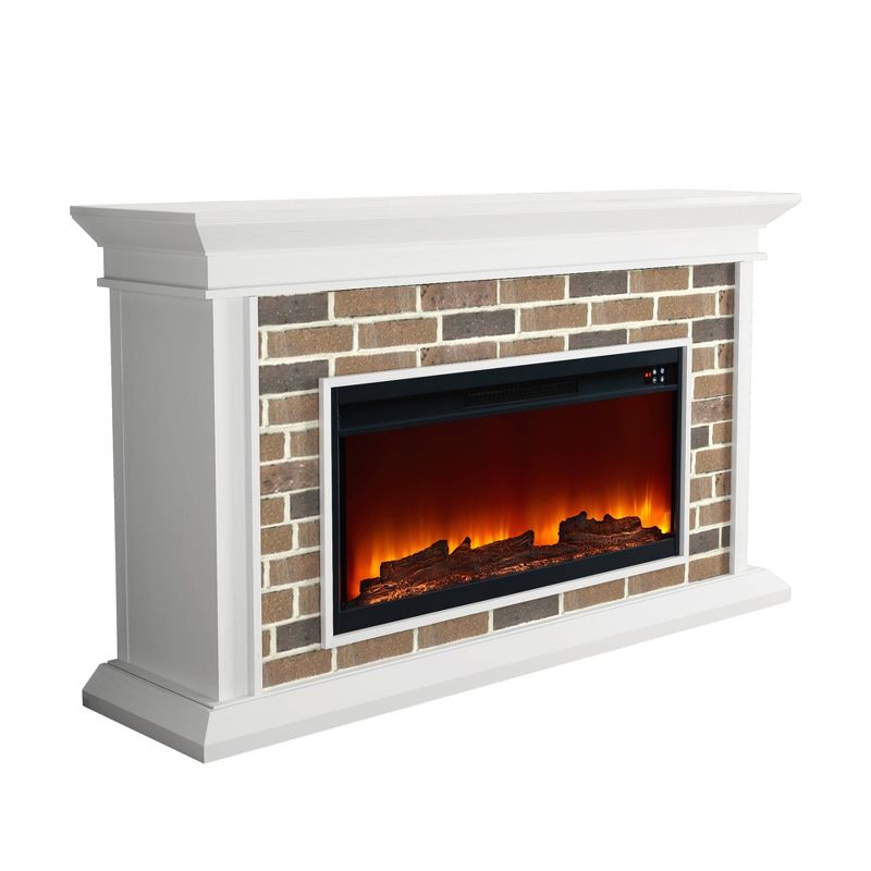 60" Stone Surrounded Freestanding Electric Fireplace - Festivo, 3 of 10