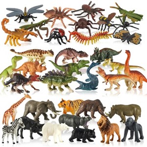 TEMI 36-Piece 3-in-1 Animal Figures Set, Dinosaur, Insect and Safari Toys for Kids Ages 3-5 - 1 of 4