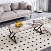 MAYEERTY Coffee Table Rock Slab Natural Marble Pattern Black Metal Legs - 2 of 4