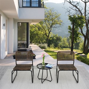 ELJGET 4 Pieces Outdoor Conversation Sets, Patio Wicker Rattan Chairs with Cushion for Garden Backyard Balcony Porch Poolside - 1 of 4