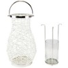 Northlight Woven Iron Pillar Candle Lantern with Glass Hurricane - 18.5" - White - 3 of 4