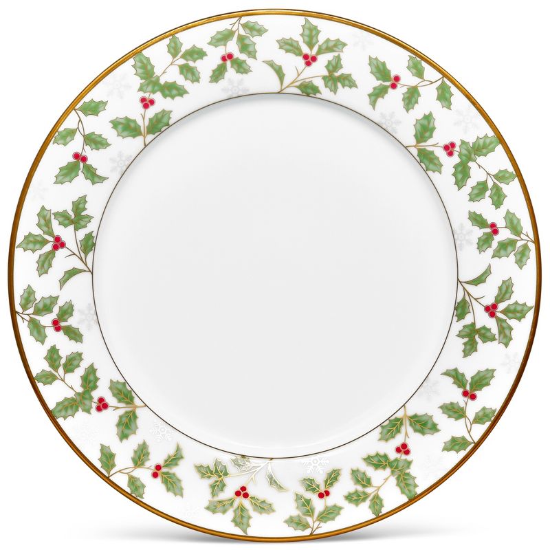 Noritake Holly and Berry Gold Set of 4 Dinner Plates, 2 of 5