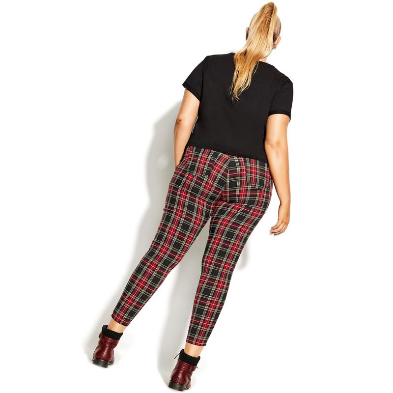 Women's Plus Size Harley Plaid Skinny Jean - red | CCX, 2 of 4
