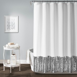 Spa Mermaid Sequins Shower Curtain Silver - Lush Décor