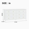 Dresser for Bedroom with 6 Drawers, Wooden Chest with Clothes Storage Cabinet，Wide Dresser with Chest of Drawers,Black - 2 of 4