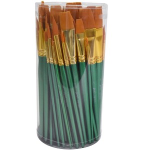 Sax Optimum Golden Synthetic Taklon Paint Brushes for School and Arts and Crafts Use, Assorted Sizes, Set of 72 - 1 of 4