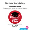 Big Dot of Happiness Class of 2025 Red Grad Party Envelope Seal Stickers, Round Circle Stickers to Seal Cards, Graduation Envelope Seals - 120 Count - 3 of 4