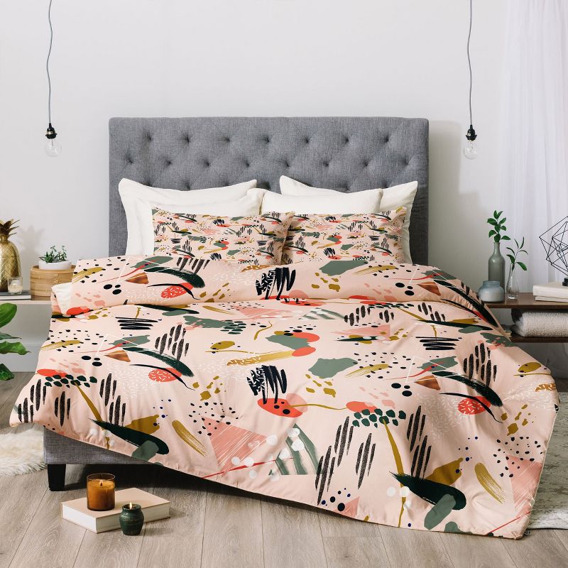 Marta Barragan Camarasa Floral Brushstrokes Comforter Set - Deny Designs, 3 of 8