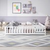 GDFStudio Grace Full-size Wooden Floor Bed with Fence and Door - 2 of 4