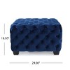 GDFStudio Anikki Modern Glam Velvet Button Tufted Upholstered Square Ottoman - 3 of 4