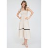 August Sky Women's Contrast Wavy Trim Smocked Midi Dress - 3 of 4