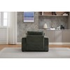 42.1'' Wide Stripe Corduroy Chaise Lounge Chair with Storage Armrest, Movable Ottoman, and Cup Holders, Detachable Cushions Deep Seat - 3 of 4