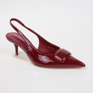 Berness Women's Jennifer Patent Slingback Kitten Heels with Geometric Embellishment - 1 of 4