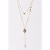 Slickblue Women's Necklace, Double Gold Belcher Chain with Hamsa, "R" Letter, and Pearls, Spiritual Style, 15-19.5" - 3 of 3