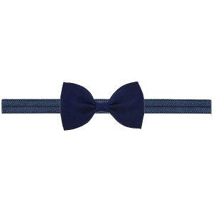 MyKids-Usa Newborn Baby 2 pcs. Small Size Bow Patched Pattern Solid Color Elastic Headband - 1 of 4