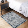 Vintage Rug Soft  Non Slip Plush Carpet Low Pile Stain Resistant Floor Cover Oriental Accent  Rug for Living Room Bedroom Nursery,Blue/2'x3' - 4 of 4