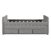Twin Size Upholstered Wooden Daybed with Twin Size Trundle and 3 Drawers 4Q -ModernLuxe - 4 of 4