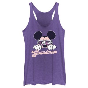 Women's Mickey & Friends Cool Summer Grandma Racerback Tank Top - 1 of 4