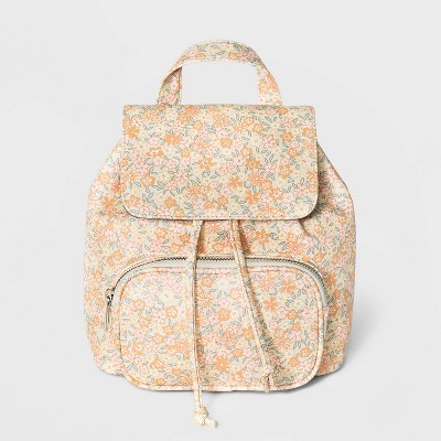 Floral Print Drawstring Tab Closure Mini Flap Backpack - Wild Fable™