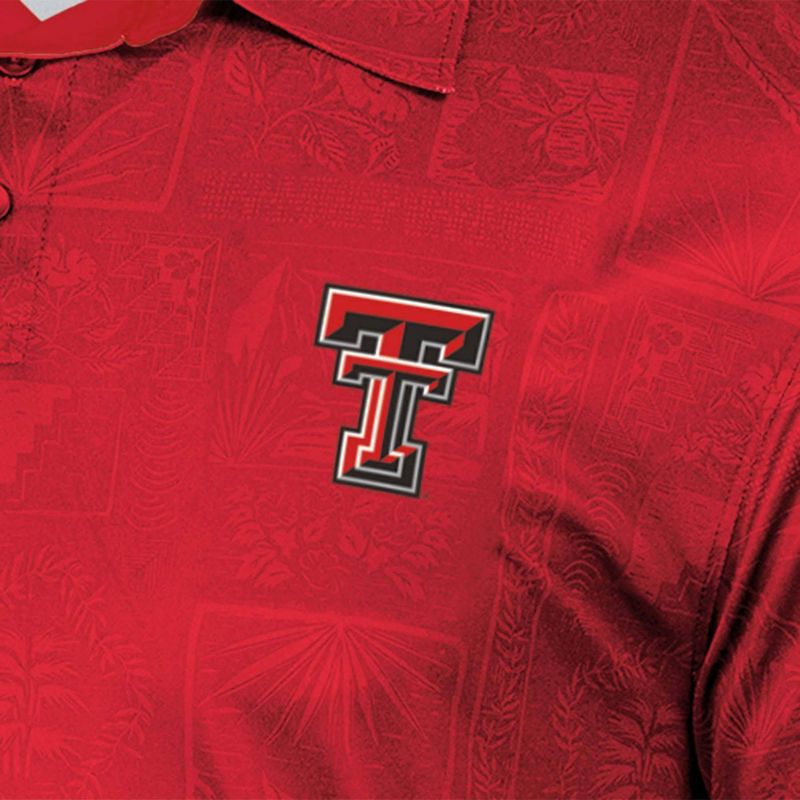 NCAA Texas Tech Red Raiders Men&#39;s Tropical Polo T-Shirt, 3 of 4