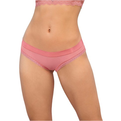 Leonisa Low Rise Cheeky Panty in Microfiber - Pink L