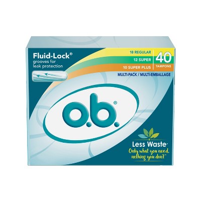 O.b. Applicator-free Digital Tampons - Multipack (18 Regular/12 Super ...