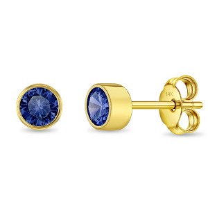Girls' Sapphire Halo 14k Gold Earrings - In Season Jewelry - 1 of 1