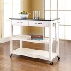 Granite Top Kitchen Prep Cart White/Black - Crosley - 2 of 4