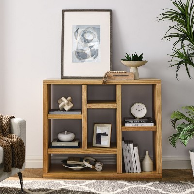 Cube Storage Bookshelf – Open Wood Display Shelf and Organizer Cabinet for Entryway or Living Room – The Pop Home