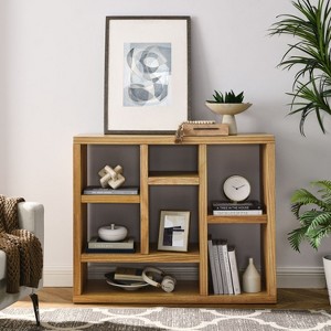 Cube Storage Bookshelf – Open Wood Display Shelf and Organizer Cabinet for Entryway or Living Room – The Pop Home - 1 of 4