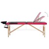 vidaXL Foldable Massage Table 3 Zones Wood Black and Pink - 3 of 4