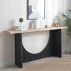 PAGED Wooden Console Table Modern Minimalist Entryway Table with Black Arch Base and Natural Wood Top for Living Room, Entrance - 2 of 4