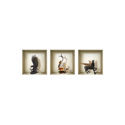 HomeRoots Set of Three Gil Faux Niche 3D Peel and Stick Wall Decals