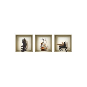 HomeRoots Set of Three Hag Faux Niche 3D Peel and Stick Wall Decals - 1 of 4