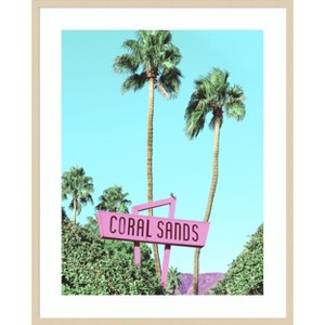 Amanti Art Coral Sands Vintage Motel Sign by Tom Windeknecht Wood Framed Wall Art Print - 1 of 4