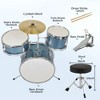 Karl Home 14 Inch 3-Piece Kids Drum Set with Throne Stool in Blue - 2 of 4